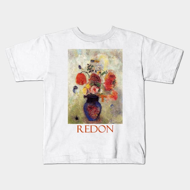 Bouquet of Flowers by Odilon Redon Kids T-Shirt by Naves